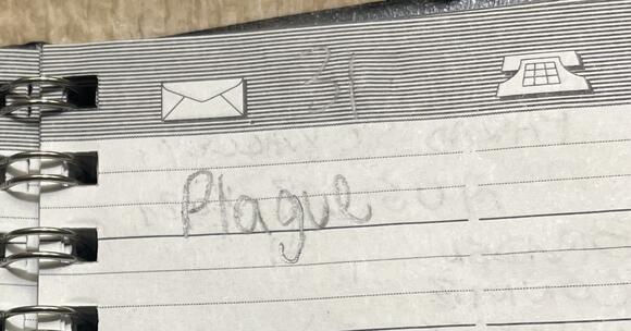 The 2020 page of the notebook
