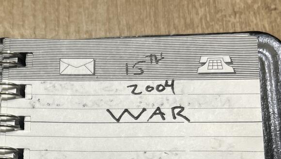 The 2004 page of the notebook